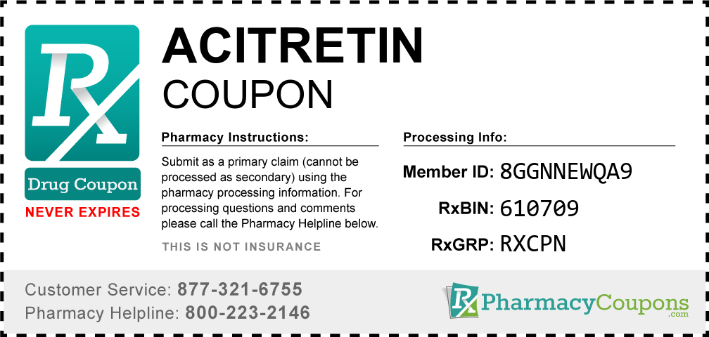 Acitretin Prescription Drug Coupon with Pharmacy Savings