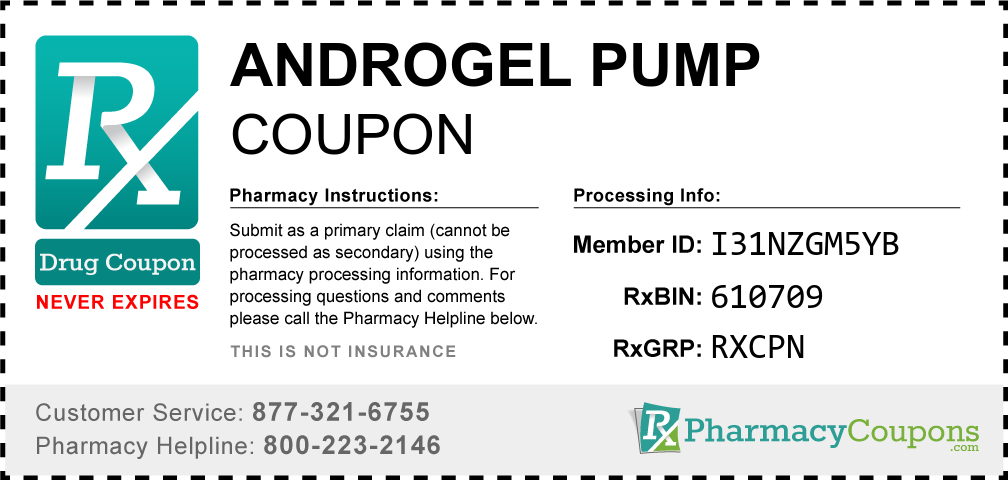 Androgel pump Prescription Drug Coupon with Pharmacy Savings