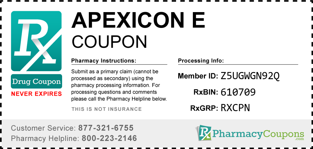 Apexicon e Prescription Drug Coupon with Pharmacy Savings