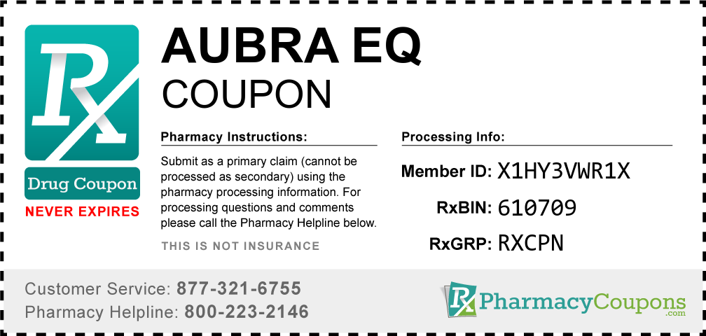 Aubra eq Prescription Drug Coupon with Pharmacy Savings