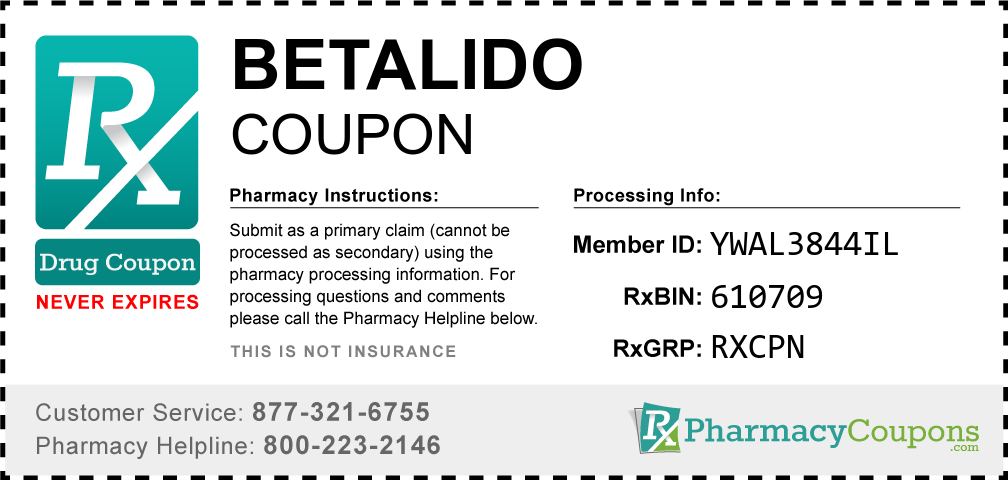 Betalido Prescription Drug Coupon with Pharmacy Savings