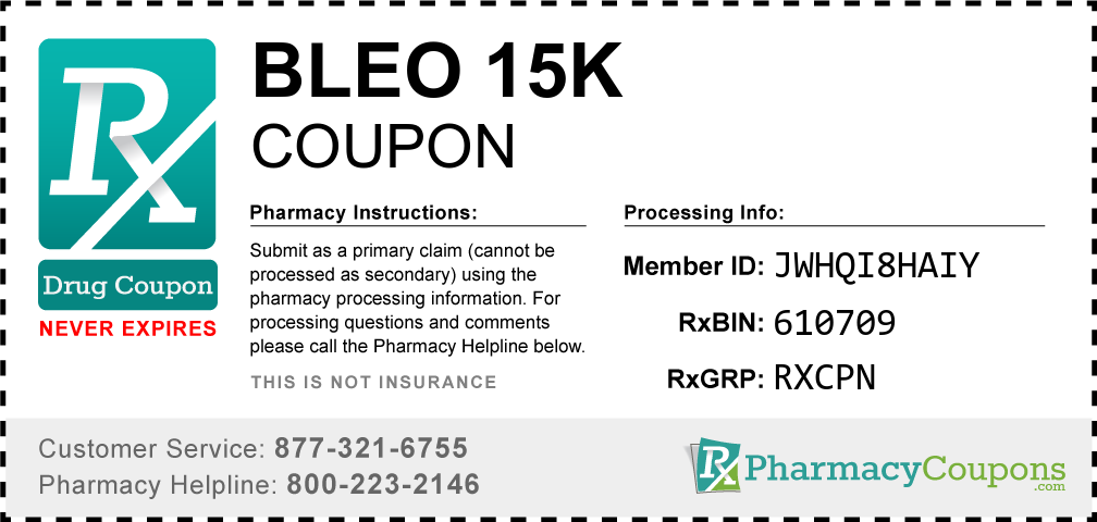 Bleo 15k Prescription Drug Coupon with Pharmacy Savings