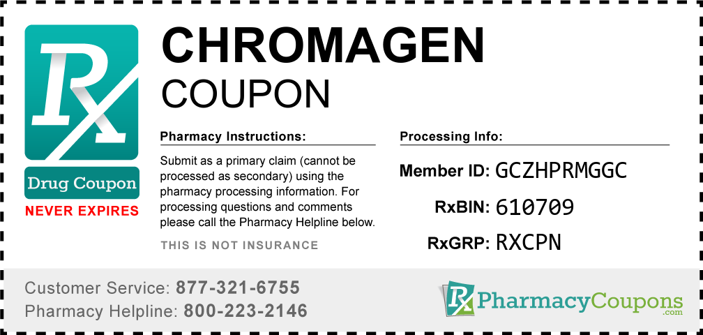 Chromagen Prescription Drug Coupon with Pharmacy Savings