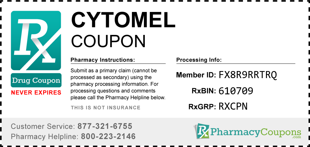 Cytomel Prescription Drug Coupon with Pharmacy Savings
