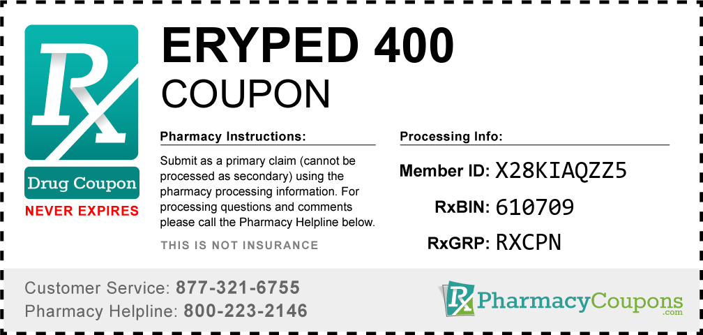 Eryped 400 Prescription Drug Coupon with Pharmacy Savings