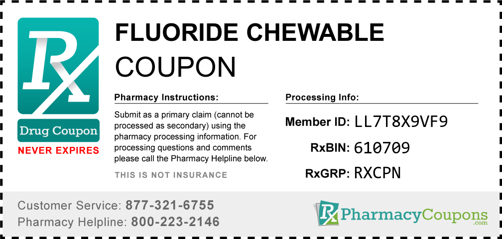 Fluoride chewable Prescription Drug Coupon with Pharmacy Savings