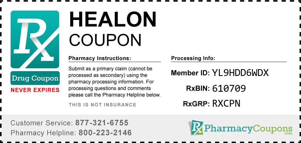 Healon Prescription Drug Coupon with Pharmacy Savings