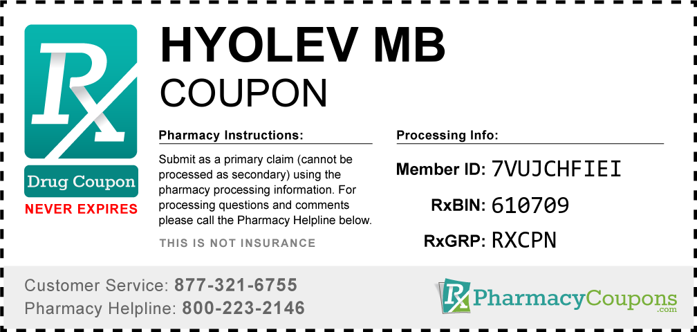 Hyolev mb Prescription Drug Coupon with Pharmacy Savings