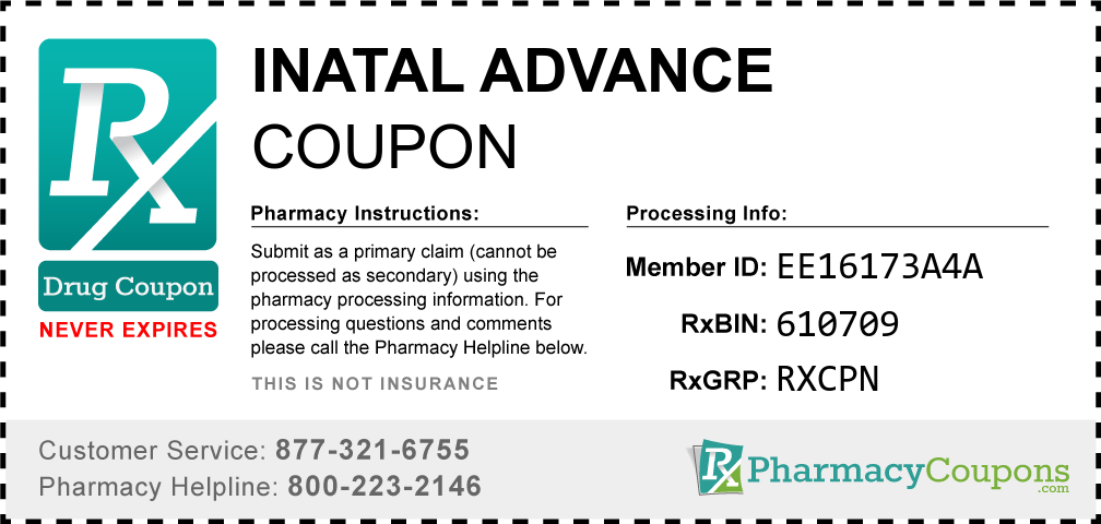 Inatal advance Prescription Drug Coupon with Pharmacy Savings