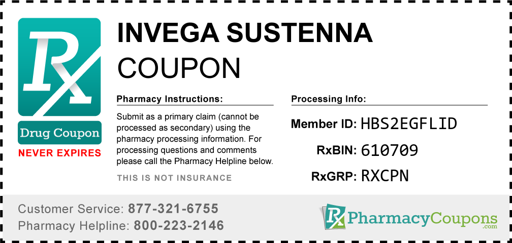 Invega sustenna Prescription Drug Coupon with Pharmacy Savings