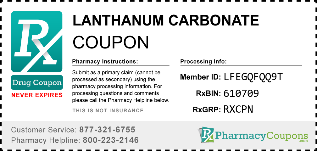 Lanthanum carbonate Prescription Drug Coupon with Pharmacy Savings