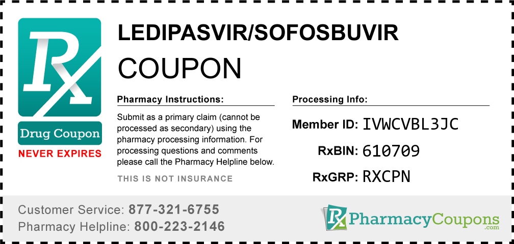 Ledipasvir/sofosbuvir Prescription Drug Coupon with Pharmacy Savings