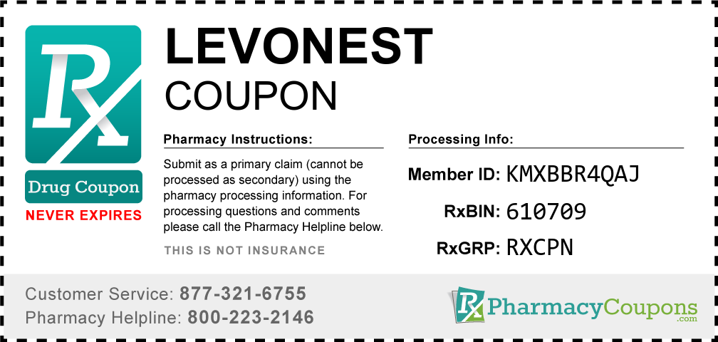 Levonest Prescription Drug Coupon with Pharmacy Savings