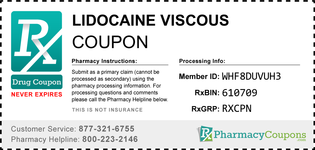 Lidocaine viscous Prescription Drug Coupon with Pharmacy Savings