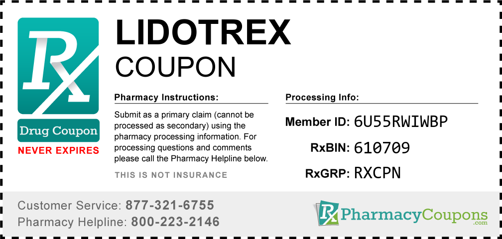 Lidotrex Prescription Drug Coupon with Pharmacy Savings