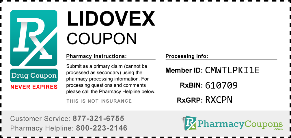 Lidovex Prescription Drug Coupon with Pharmacy Savings