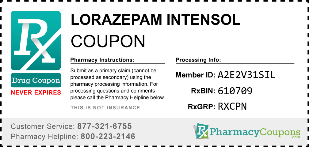 Lorazepam intensol Prescription Drug Coupon with Pharmacy Savings