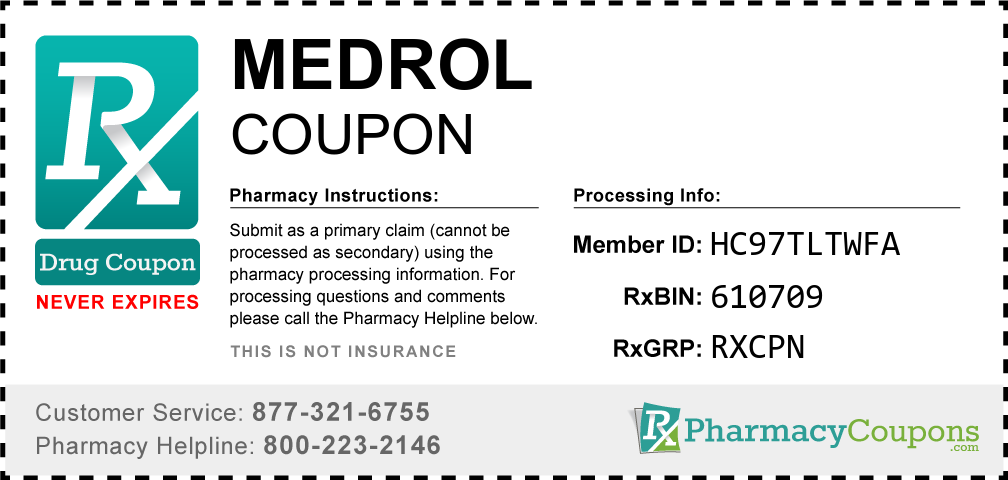Medrol Prescription Drug Coupon with Pharmacy Savings