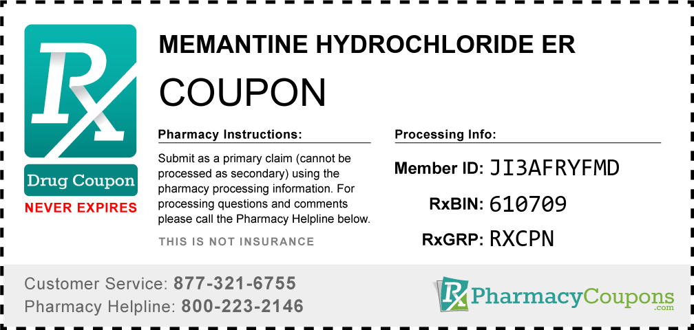 Memantine hydrochloride er Prescription Drug Coupon with Pharmacy Savings