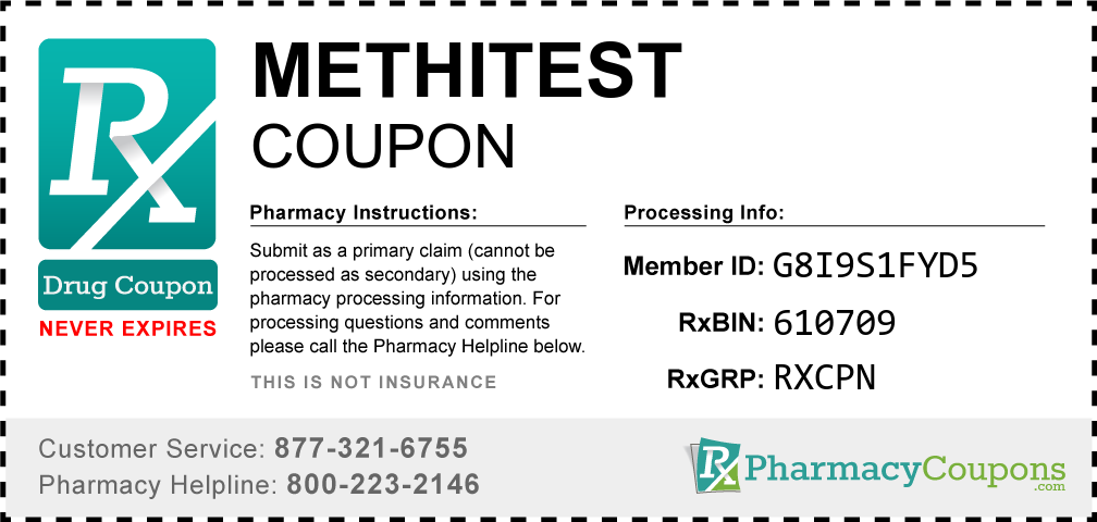 Methitest Prescription Drug Coupon with Pharmacy Savings