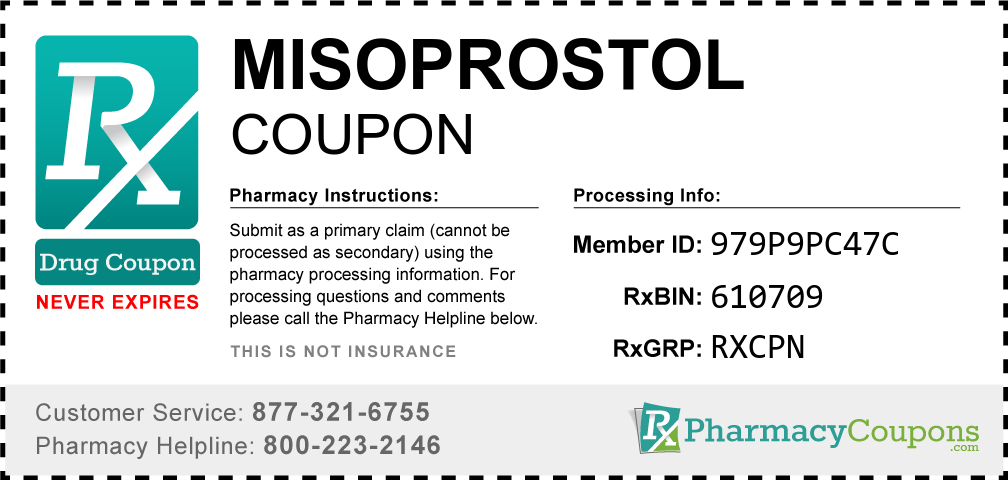 Misoprostol Prescription Drug Coupon with Pharmacy Savings