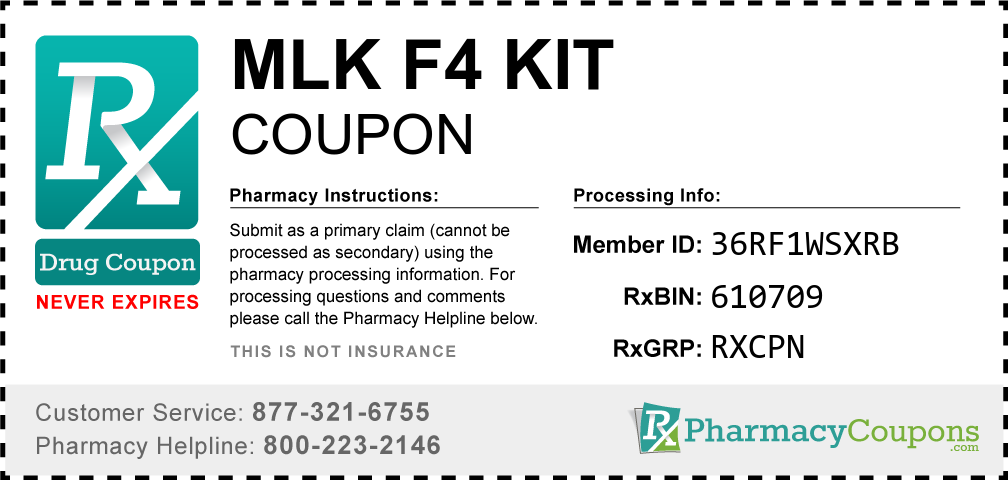 Mlk f4 kit Prescription Drug Coupon with Pharmacy Savings