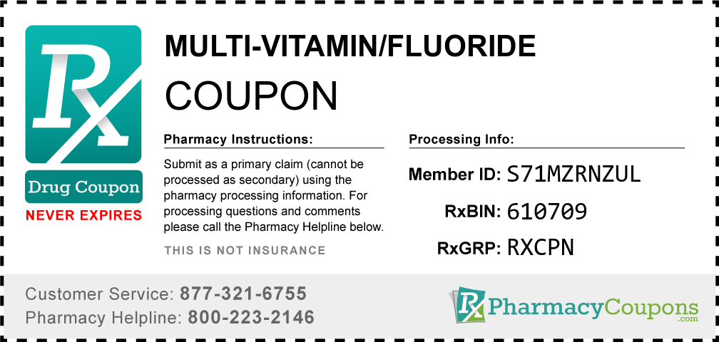 Multi-vitamin/fluoride Prescription Drug Coupon with Pharmacy Savings