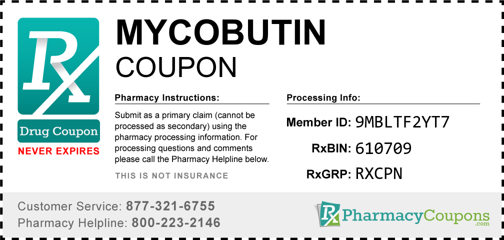 Mycobutin Prescription Drug Coupon with Pharmacy Savings