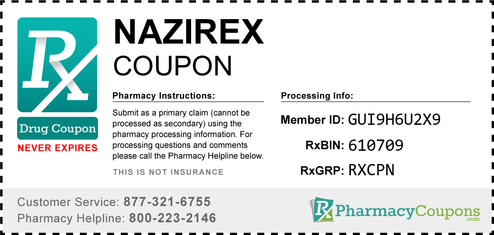 Nazirex Prescription Drug Coupon with Pharmacy Savings
