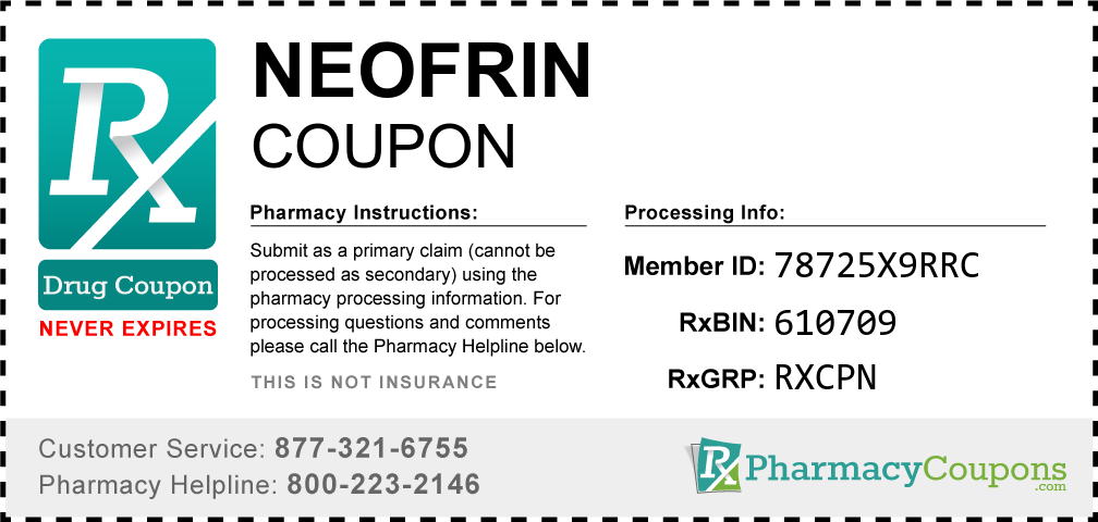 Neofrin Prescription Drug Coupon with Pharmacy Savings