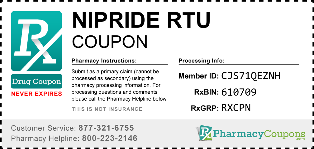 Nipride rtu Prescription Drug Coupon with Pharmacy Savings