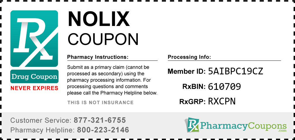Nolix Prescription Drug Coupon with Pharmacy Savings