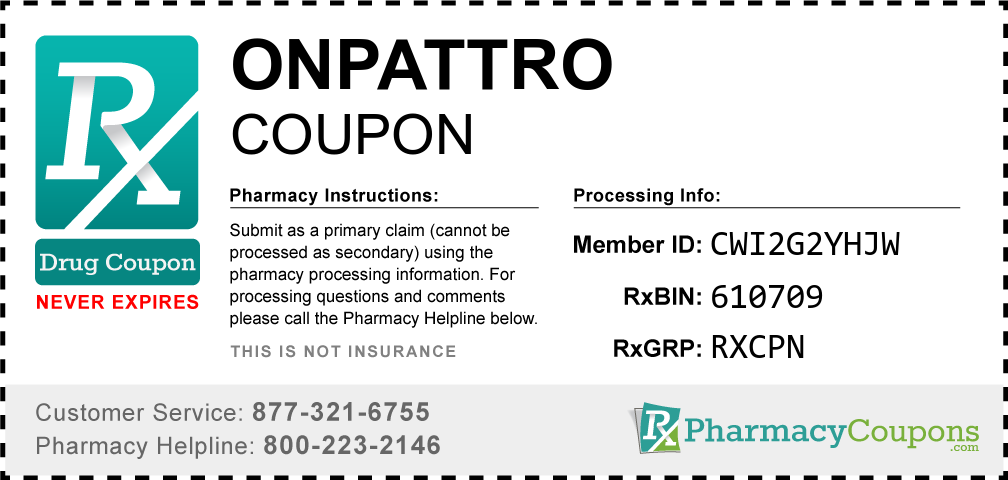 Onpattro Prescription Drug Coupon with Pharmacy Savings