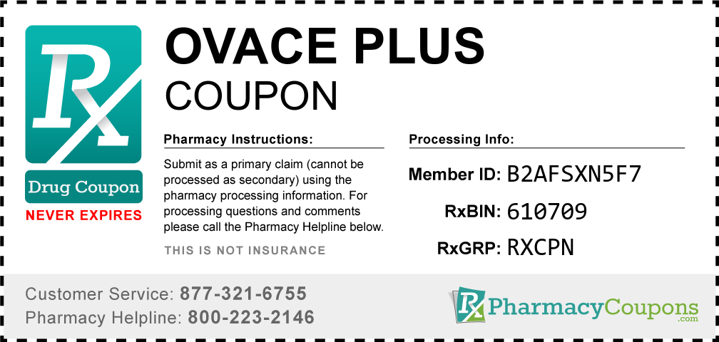 Ovace plus Prescription Drug Coupon with Pharmacy Savings