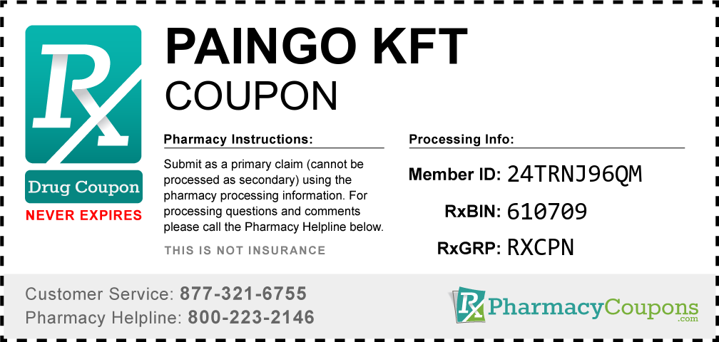 Paingo kft Prescription Drug Coupon with Pharmacy Savings
