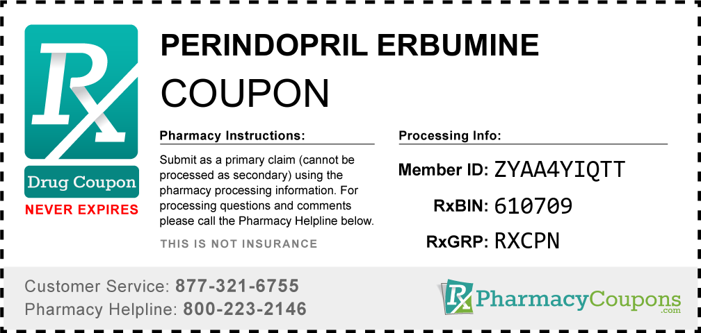 Perindopril erbumine Prescription Drug Coupon with Pharmacy Savings