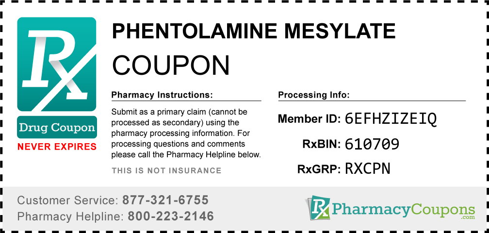 Phentolamine mesylate Prescription Drug Coupon with Pharmacy Savings