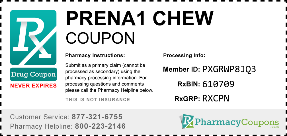 Prena1 chew Prescription Drug Coupon with Pharmacy Savings