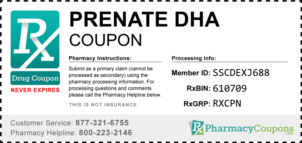 Prenate dha Prescription Drug Coupon with Pharmacy Savings