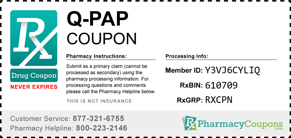 Q-pap Prescription Drug Coupon with Pharmacy Savings