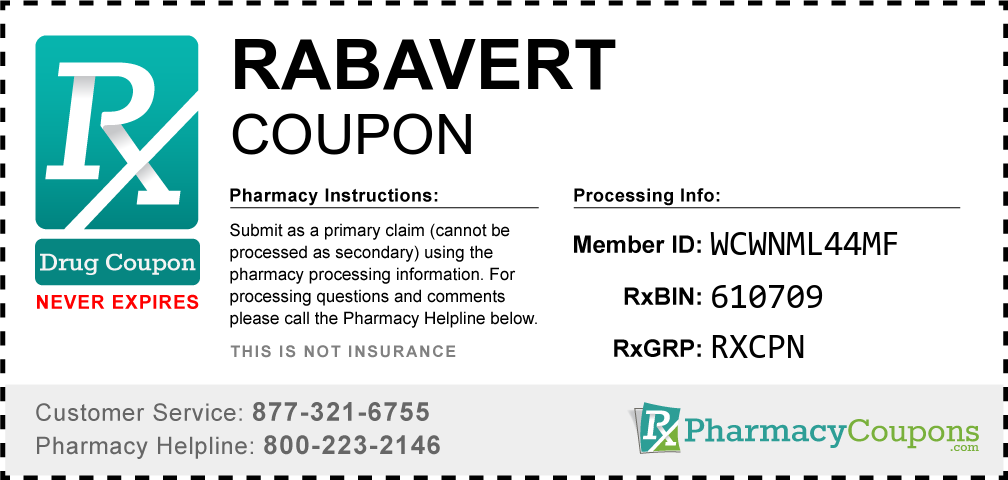 Rabavert Prescription Drug Coupon with Pharmacy Savings