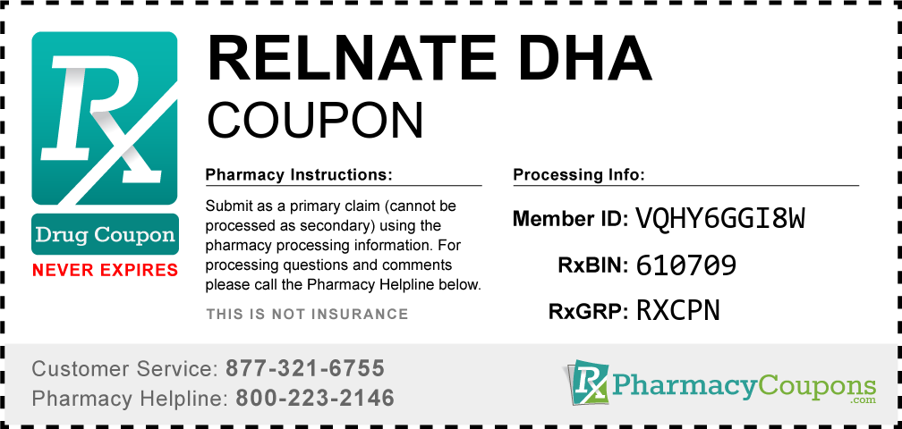 Relnate dha Prescription Drug Coupon with Pharmacy Savings