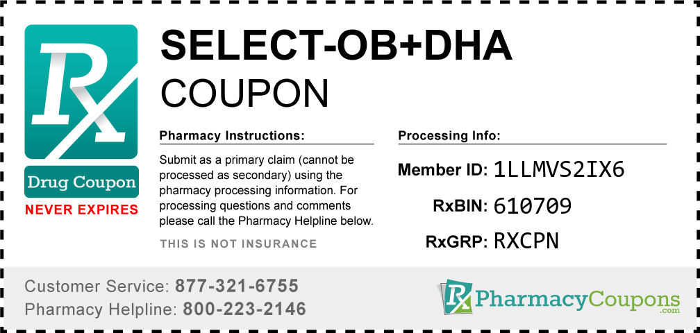 Select-ob+dha Prescription Drug Coupon with Pharmacy Savings