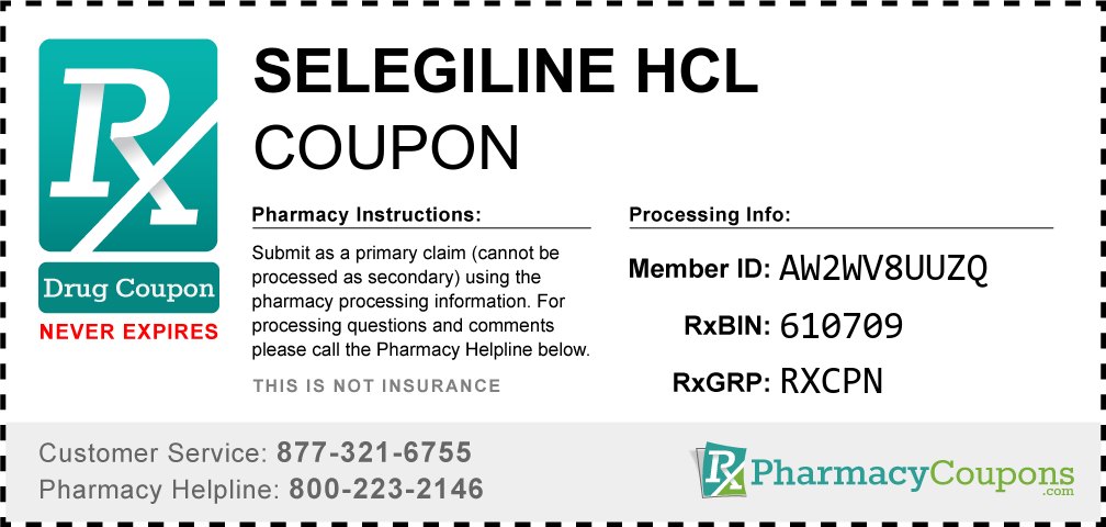 Selegiline hcl Prescription Drug Coupon with Pharmacy Savings