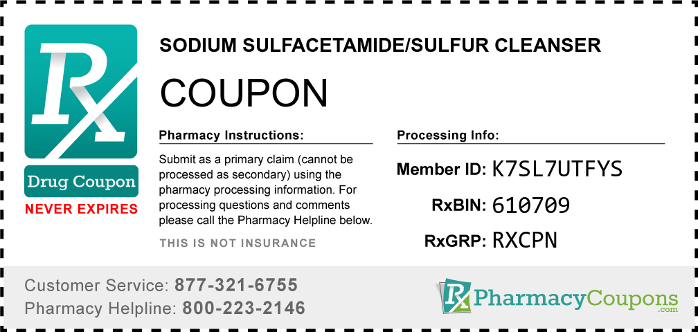 Sodium sulfacetamide/sulfur cleanser Prescription Drug Coupon with Pharmacy Savings