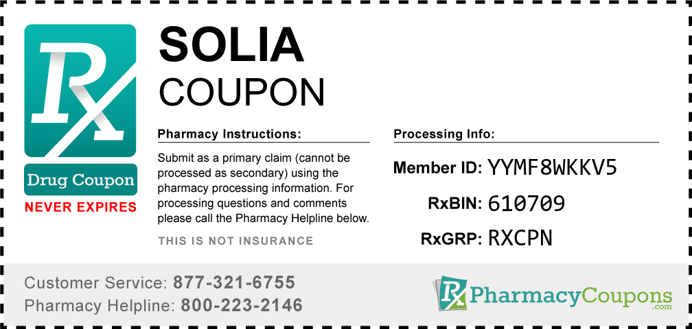 Solia Prescription Drug Coupon with Pharmacy Savings