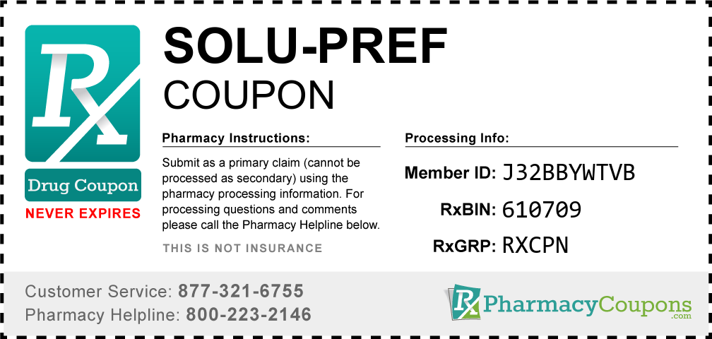 Solu-pref Prescription Drug Coupon with Pharmacy Savings