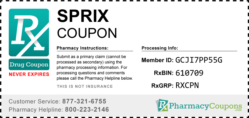 Sprix Prescription Drug Coupon with Pharmacy Savings