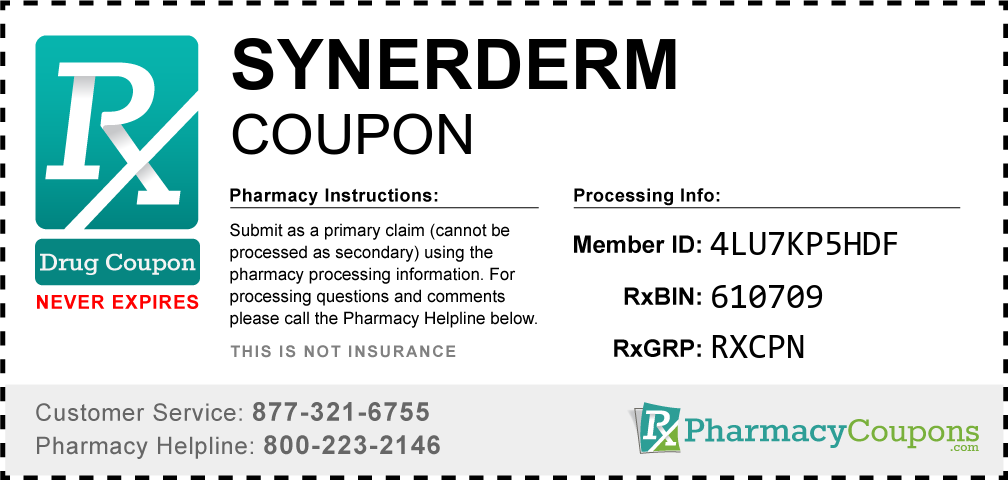 Synerderm Prescription Drug Coupon with Pharmacy Savings