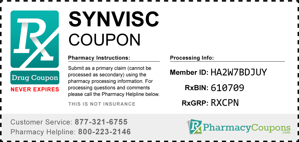 Synvisc Prescription Drug Coupon with Pharmacy Savings